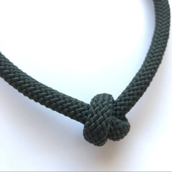 Olive green rope necklace multiple ways to wear it - Picture 4 of 11